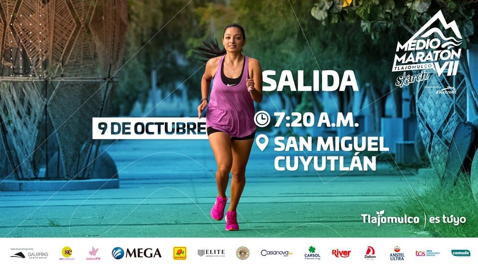 Medio Maratón Tlajomulco 9 de Octubre a las 7:20am